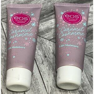 2 Eos Holiday Body Lotion Caramel Cashmere 24 Hour Moisture Travel Size 2.5Fl Oz